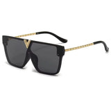 Letter V Sunglasses For Women Men Square Frame Driving Popular UV Protection Black Sun Glasses Brand Design Famous Eyewear 2025